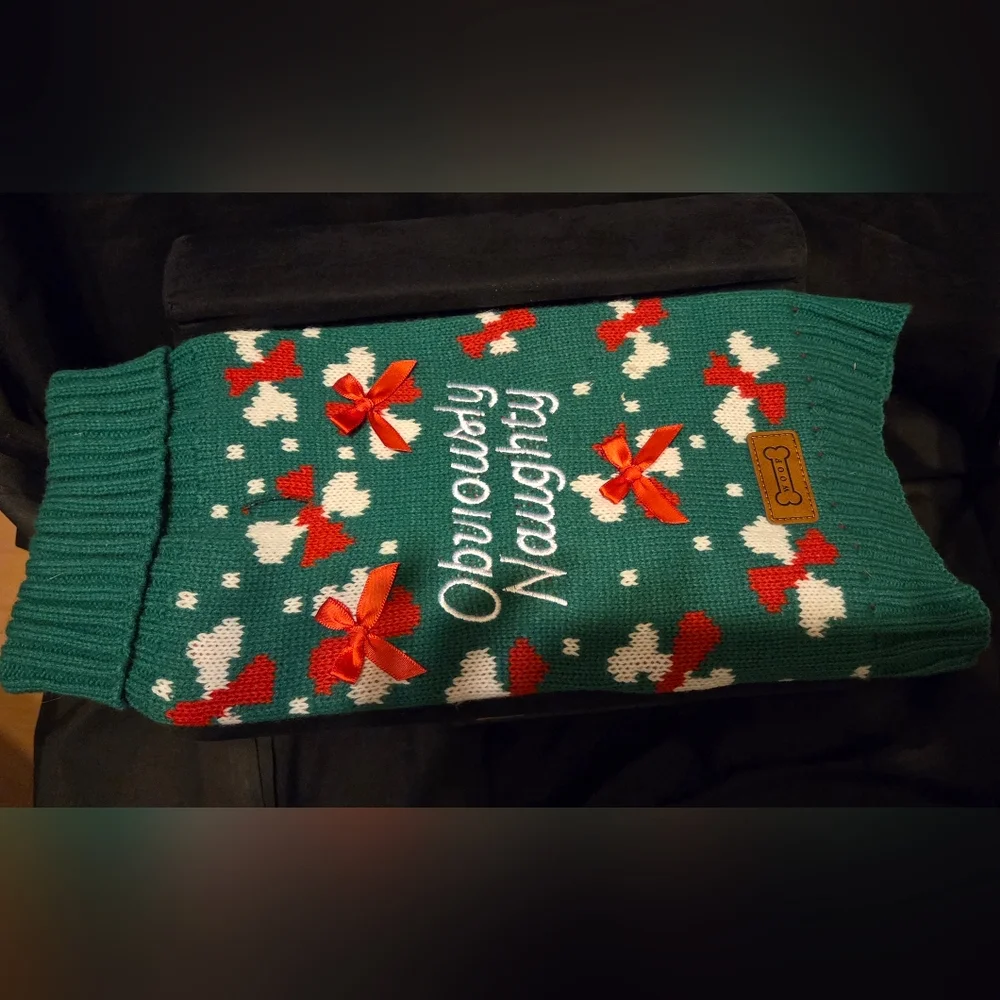 Woof Obviously Naughty Dog Sweater Small
